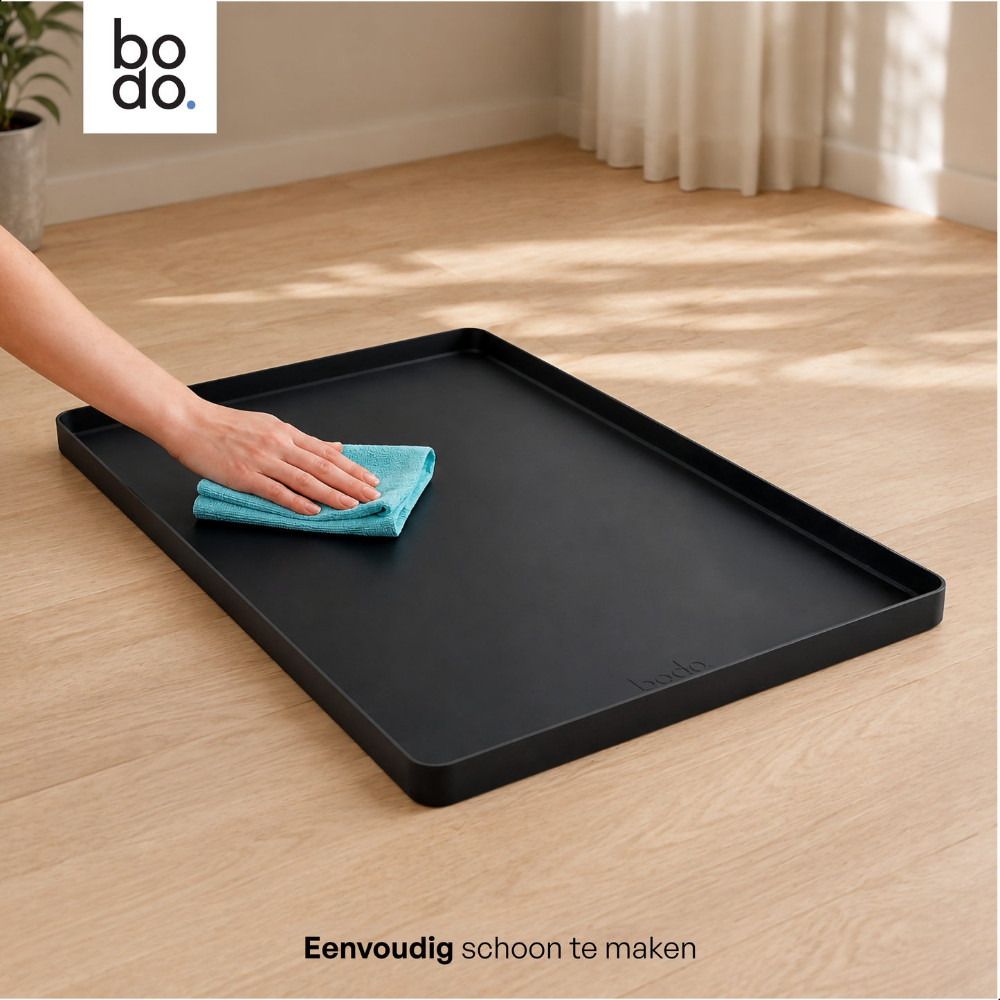 Lekbak Wasmachine - Opvangbak tegen lekkage - Siliconen - 65x60x3 cm - Zwart