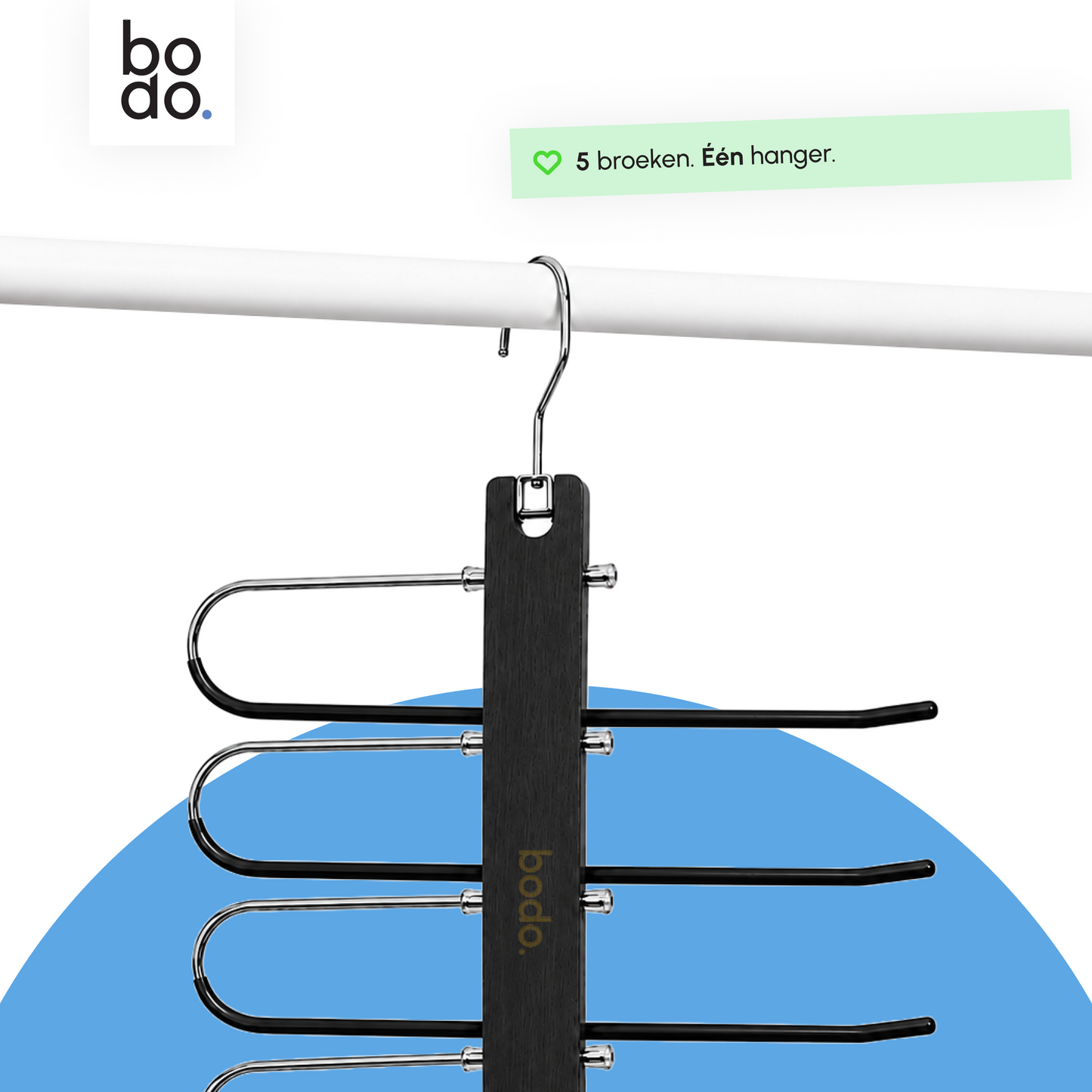 Broekhanger - 2 stuk - Zwart - Bodo
