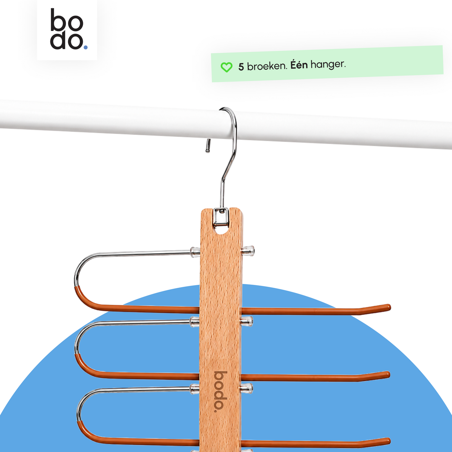 Broekhanger - 2 stuk - Hout- Bodo