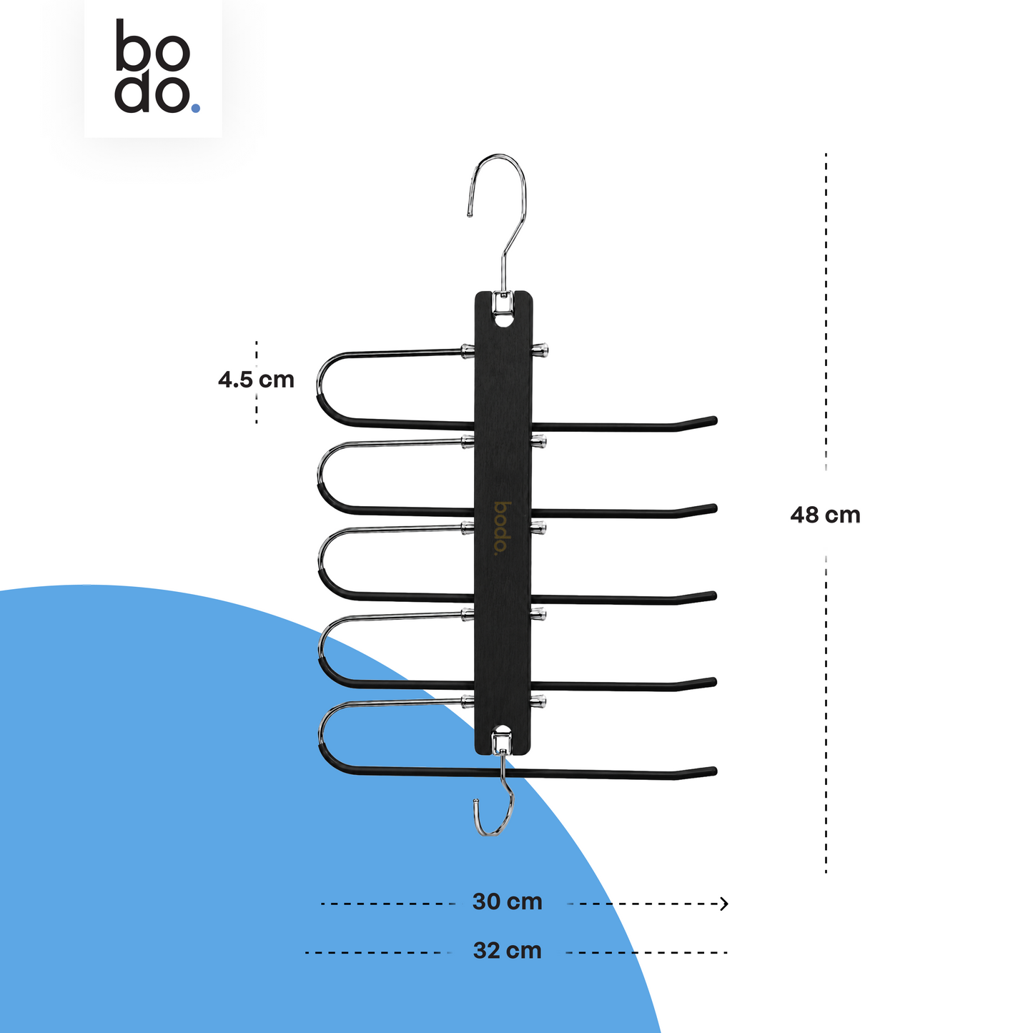 Broekhanger - 2 stuk - Zwart - Bodo