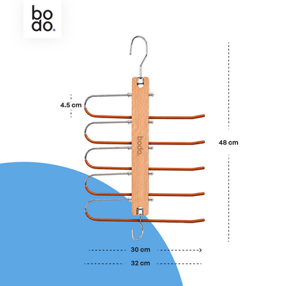 Broekhanger - 2 stuk - Hout- Bodo