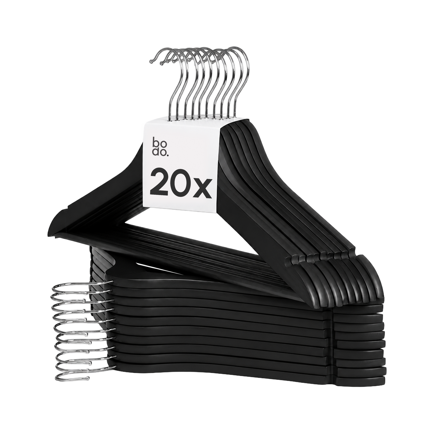Kledinghangers - 20 stuks - Zwart - Bodo