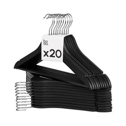 Kledinghangers - 20 stuks - Zwart - Bodo