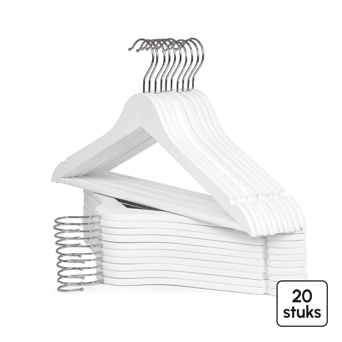 Kledinghangers - 20 stuks - Wit - Bodo