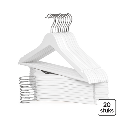 Kledinghangers - 20 stuks - Wit - Bodo