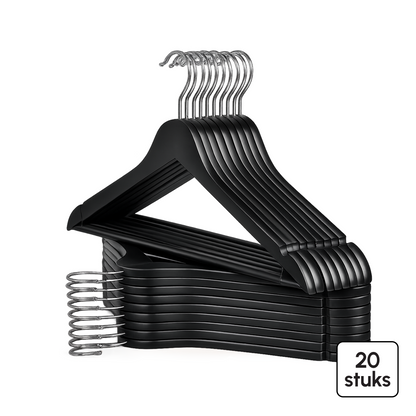 Kledinghangers - 20 stuks - Zwart - Bodo
