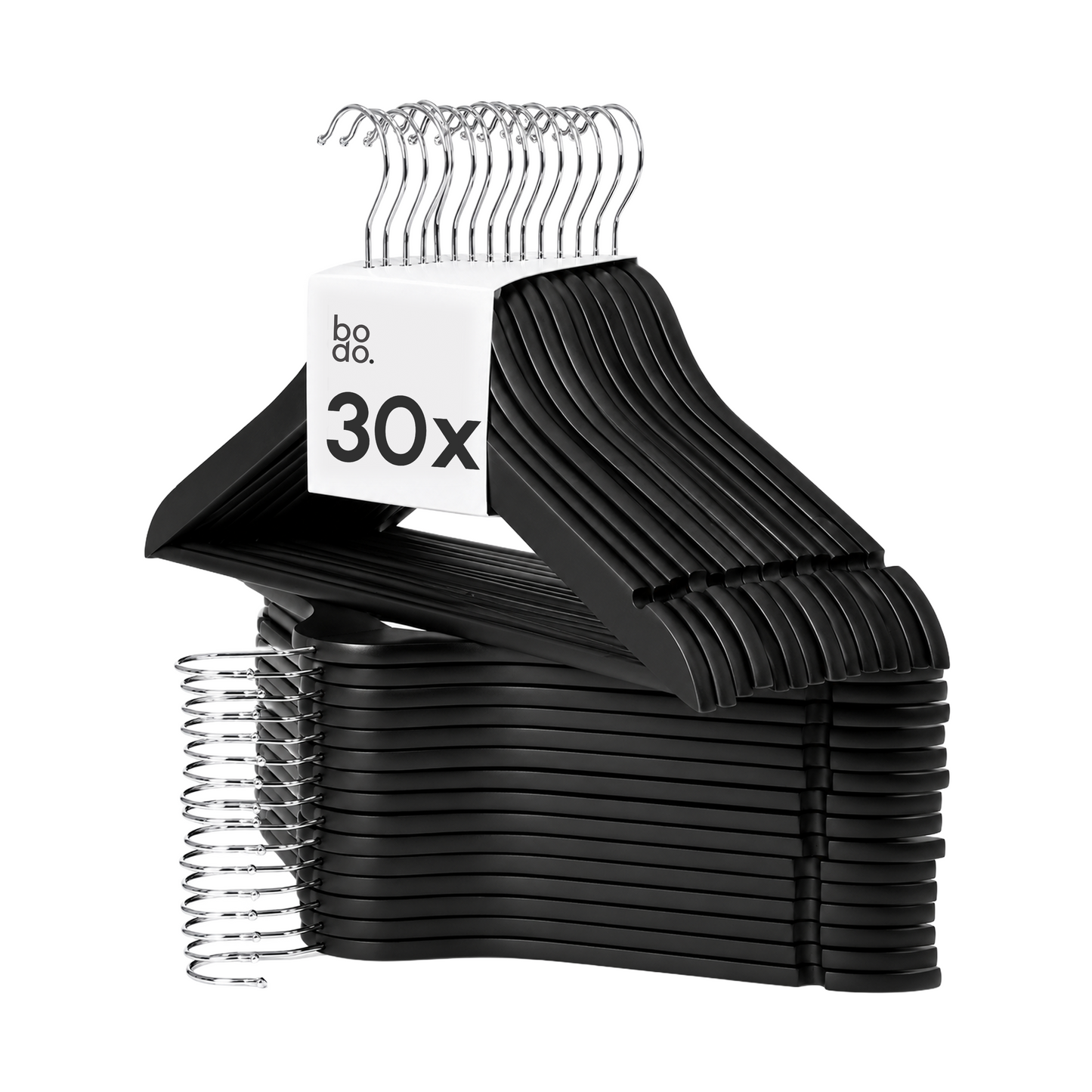 Kledinghangers - 30 stuks - Zwart - Bodo