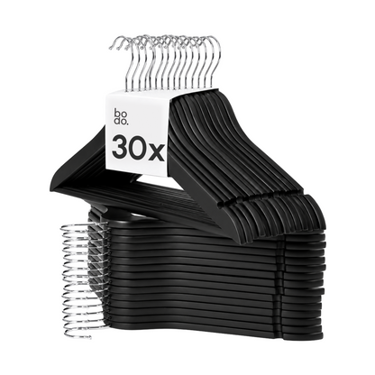 Kledinghangers - 30 stuks - Zwart - Bodo