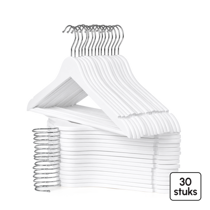 Kledinghangers - 30 stuks - Wit - Bodo