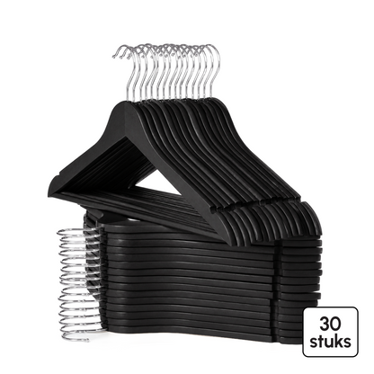 Kledinghangers - 30 stuks - Zwart - Bodo