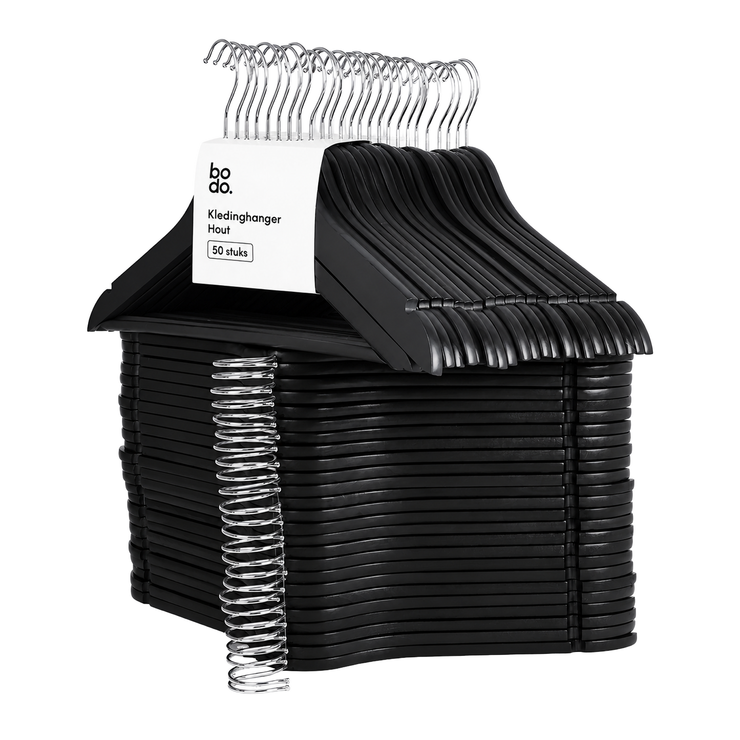 Kledinghangers - 50 stuks - Zwart - Bodo