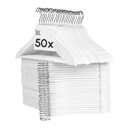 Kledinghangers - 50 stuks - Wit - Bodo