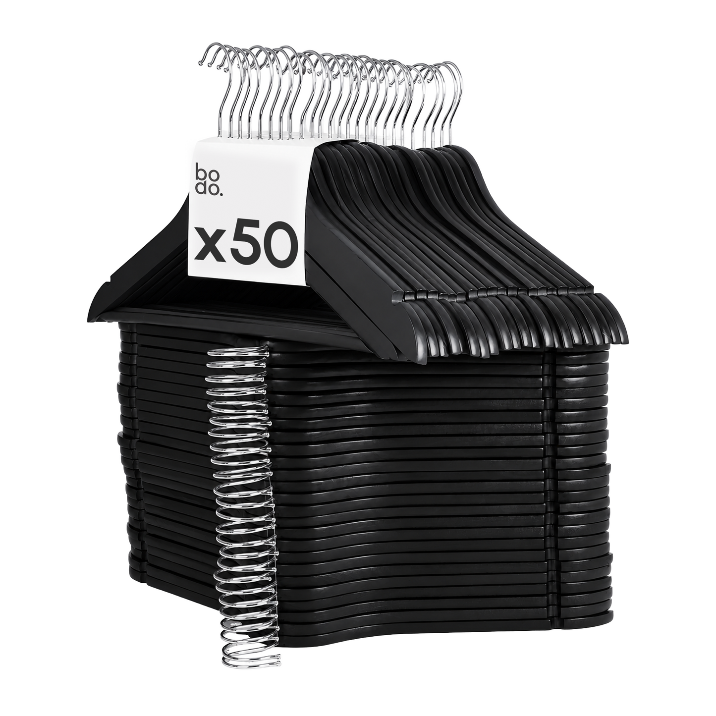 Kledinghangers - 50 stuks - Zwart - Bodo