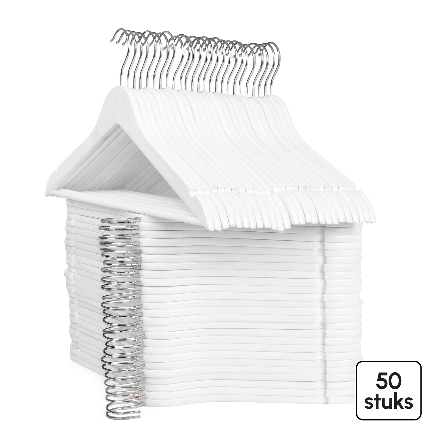 Kledinghangers - 50 stuks - Wit - Bodo