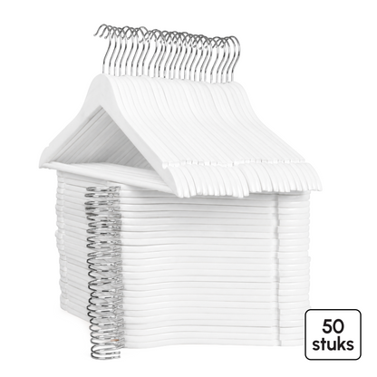 Kledinghangers - 50 stuks - Wit - Bodo