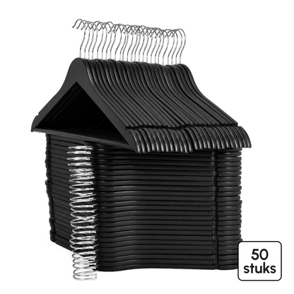 Kledinghangers - 50 stuks - Zwart - Bodo
