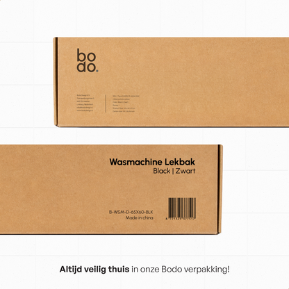 Lekbak Wasmachine - Opvangbak tegen lekkage - Siliconen - 65x60x3 cm - Zwart