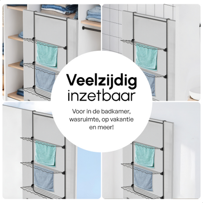 Bodo® Droogrek Hangend - 10m - Ophangbaar aan Deur of Wand - Zwart