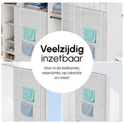 Bodo® Droogrek Hangend - 10m - Ophangbaar aan Deur of Wand - Wit