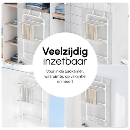 Bodo® Droogrek Hangend - 10m - Ophangbaar aan Deur of Wand - Wit