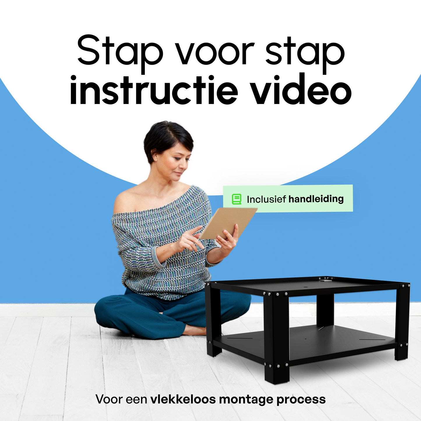 Bodo® - Wasmachine Verhoger - Wasmachine opbouwmeubel - Wasmachine verhoger met Legplank - Wasmachine Sokkel - Universeel - Zwart