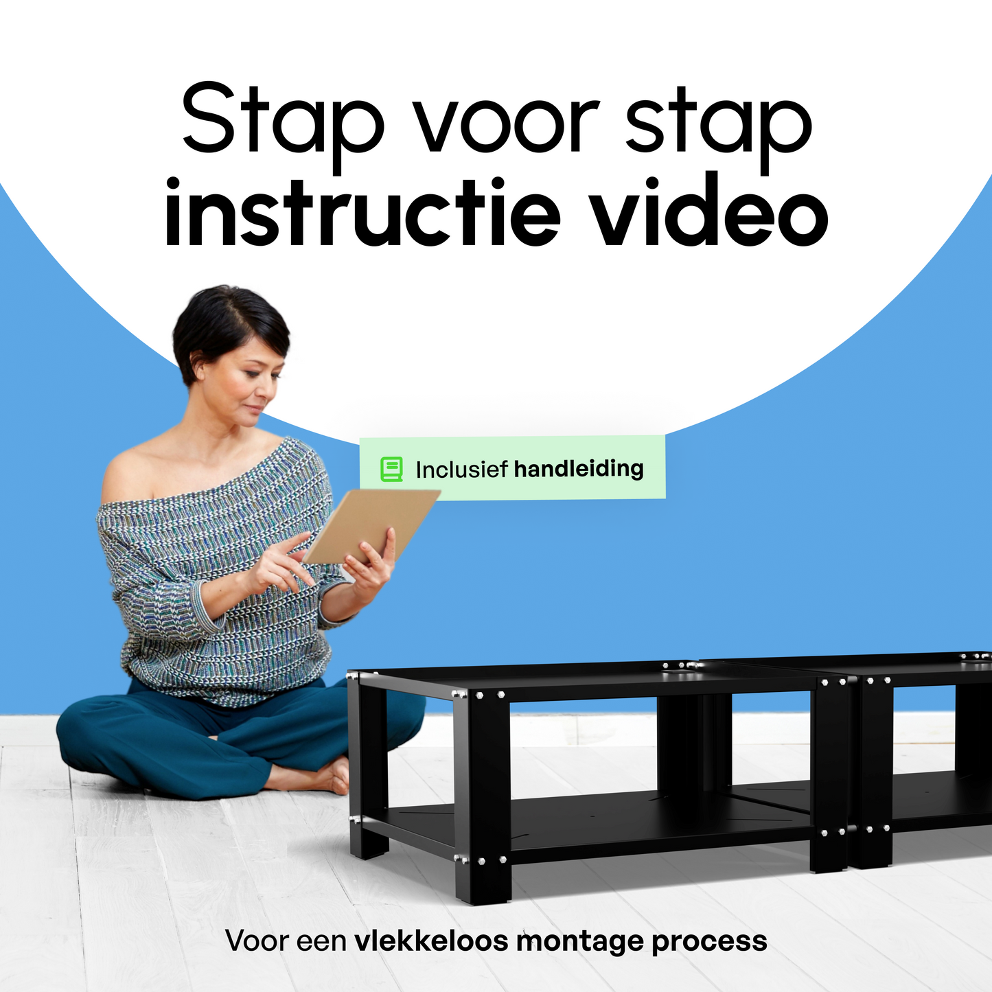Bodo® - Wasmachine Verhoger - Dubbele Wasmachine Verhoger Met Legplank - Wasmachine opbouwmeubel - Wasmachine Sokkel - Universeel - Zwart