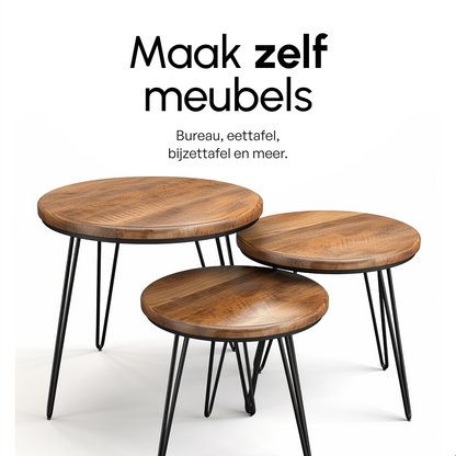 Bodo® Industriële Hairpin tafelpoten set 4 stuks – 40 cm – Zwart