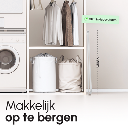 Wasrek - Droogrek Inklapbaar - 28 meter drooglengte - Wit – Bodo