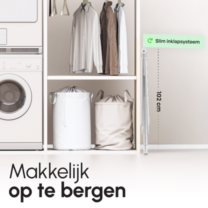 Bodo® Inklapbaar Droogrek met Zijvleugels - 24m Drooglengte - Wit