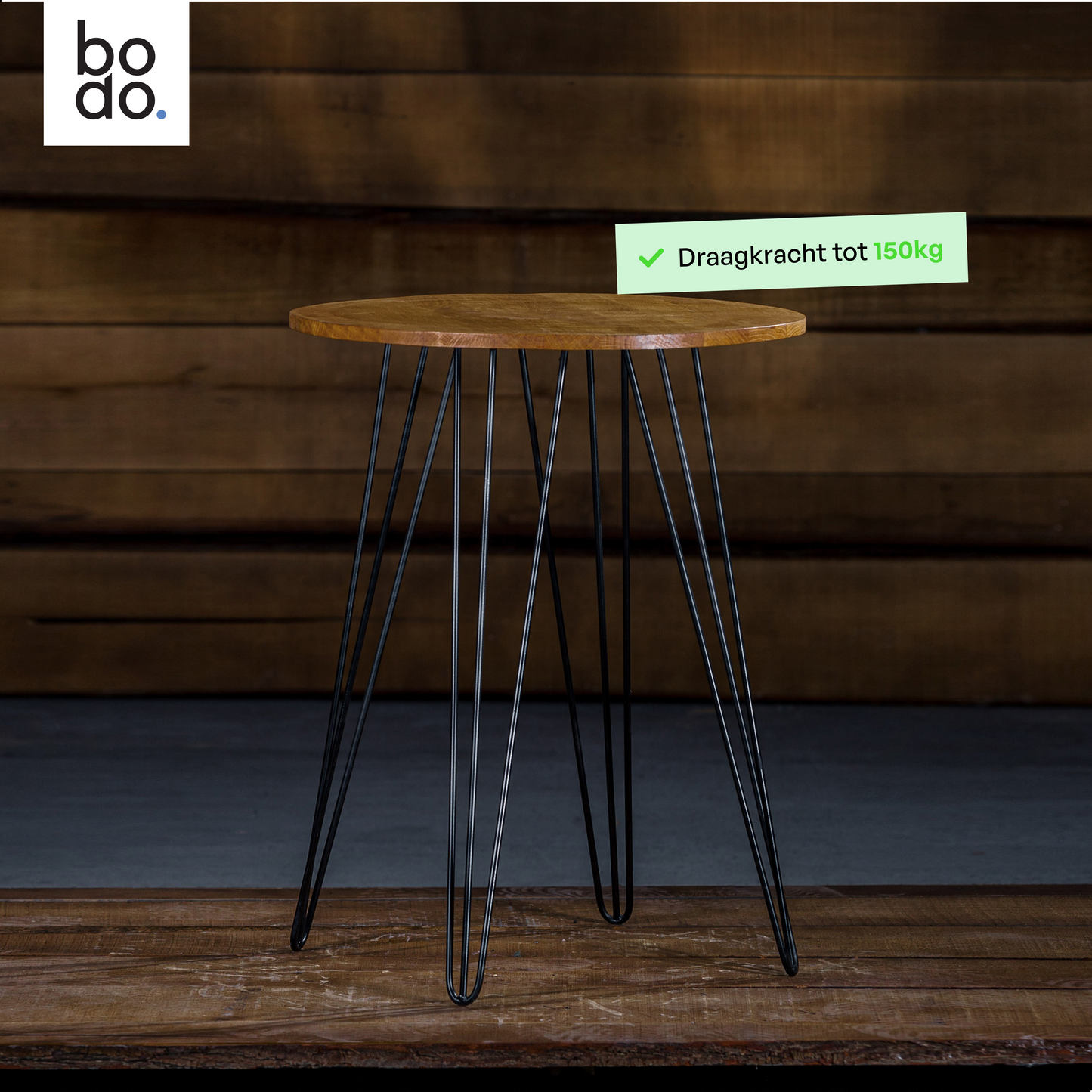 Bodo® Industriële Hairpin tafelpoten set 4 stuks – 45 cm – Zwart
