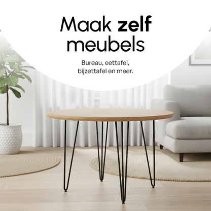 Bodo® Industriële Hairpin tafelpoten set 4 stuks – 40 cm – Zwart