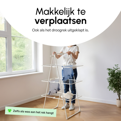 Bodo® Inklapbare Droogtoren – Staand Wasrek met 3 Niveaus - Wit