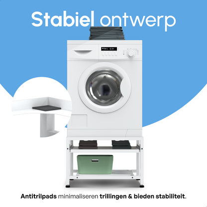 Bodo® -  Wasmachine Verhoger Met Uitschuifbare plank - Wit - Beschadigd/geretourneerd