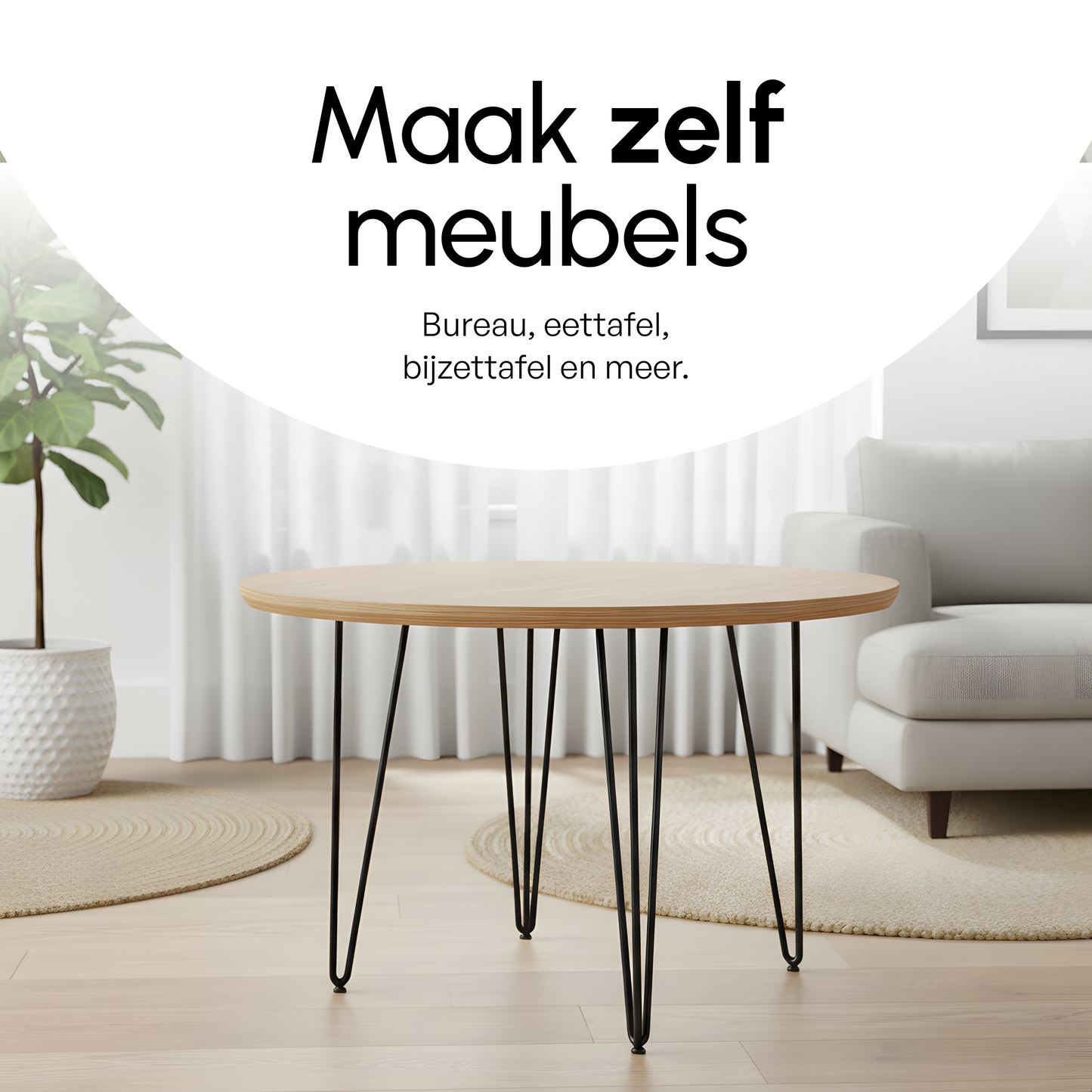 Bodo® Industriële Hairpin tafelpoten set 4 stuks – 36 cm – Zwart