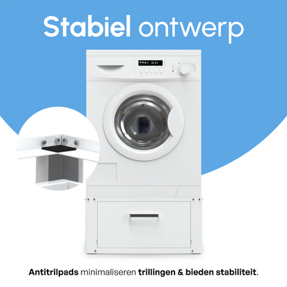 Bodo® - Wasmachine Verhoger Met Opberglade - Wit - Beschadigd/getourneerd