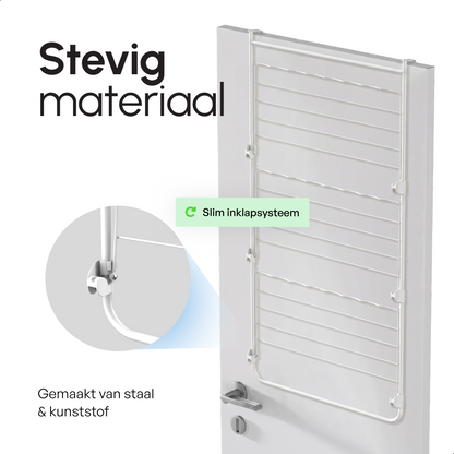 Bodo® Droogrek Hangend - 10m - Ophangbaar aan Deur of Wand - Wit