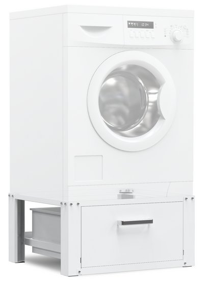 Bodo® - Wasmachine Verhoger Met Opberglade - Wit - Beschadigd/getourneerd