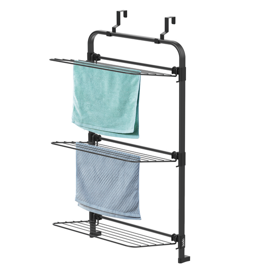 Bodo® Droogrek Hangend - 10m - Ophangbaar aan Deur of Wand - Zwart