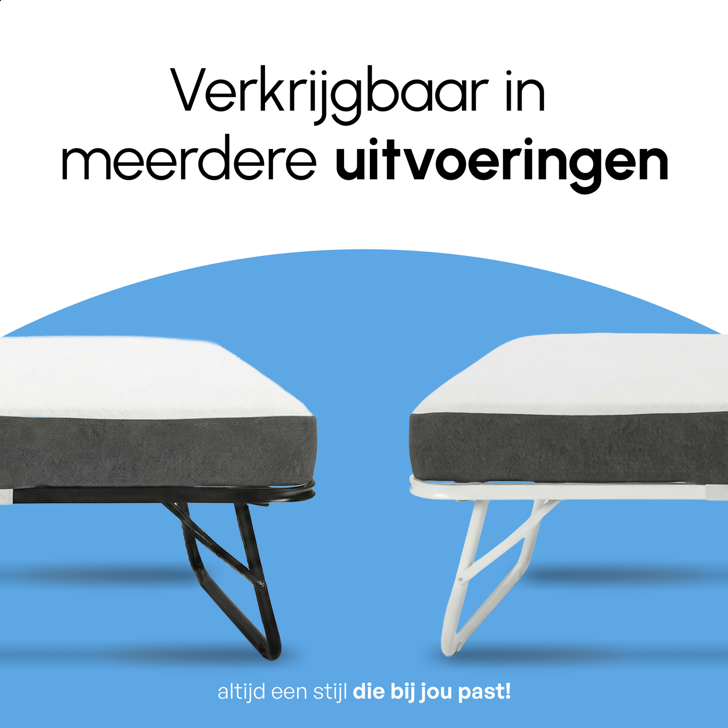 Logeerbed 90×200 met Matras - Vouwbed - Luxe - tot 250 kg - Wit - Bodo