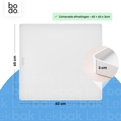 Lekbak Wasmachine - Opvangbak tegen lekkage - Siliconen - 65x60x3 cm - Wit