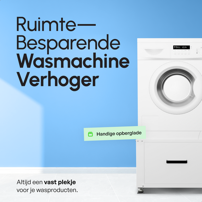 Bodo® - Wasmachine Verhoger met Opberglade - Wit - 61x58x48 cm