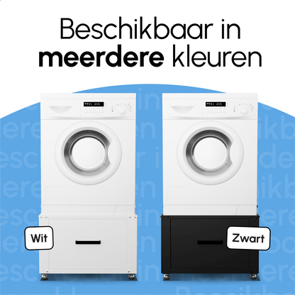 Bodo® - Wasmachine Verhoger met Opberglade - Zwart - 61x58x48 cm
