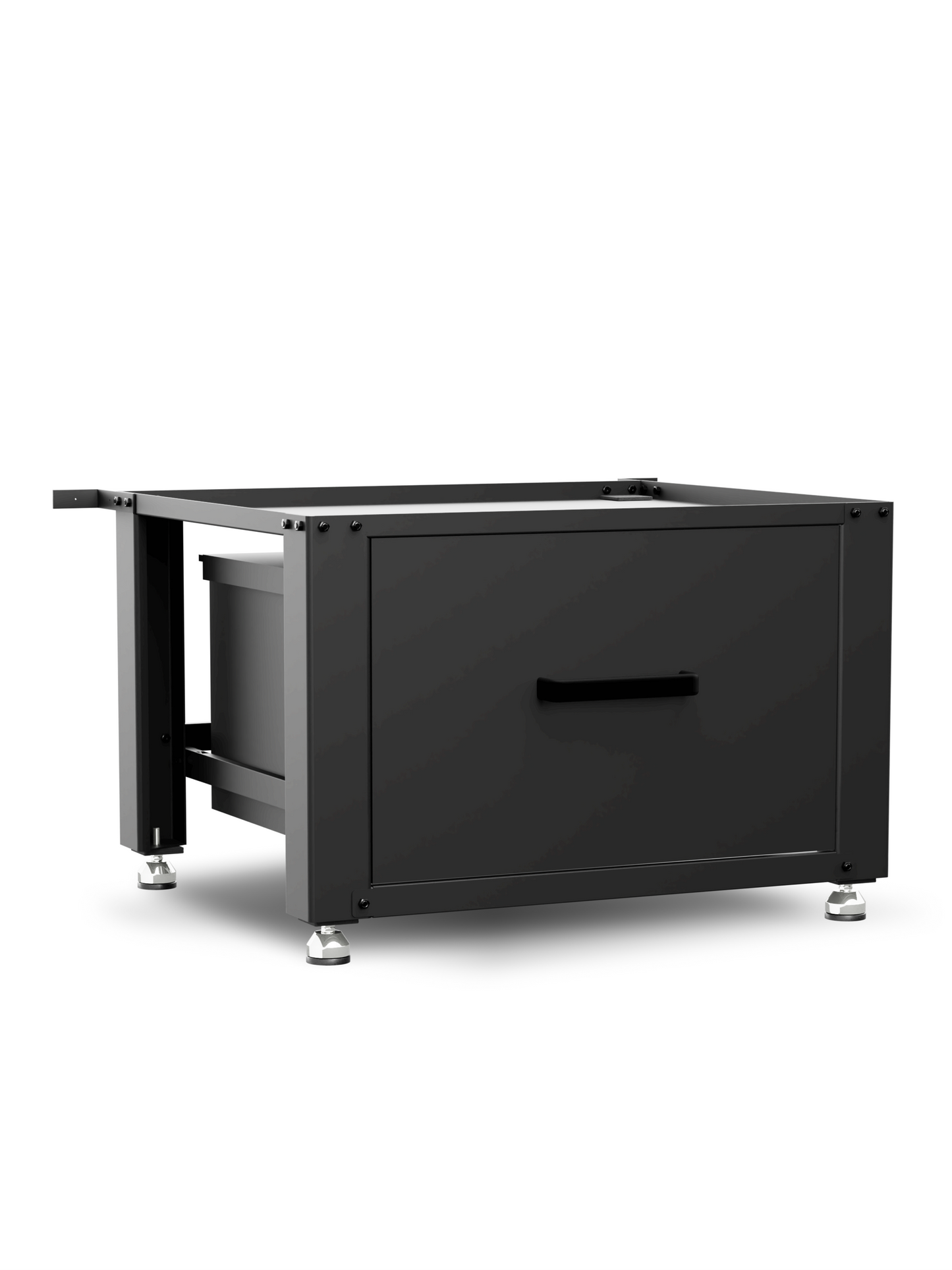 Bodo® - Wasmachine Verhoger met Opberglade - Zwart - 61x58x48 cm