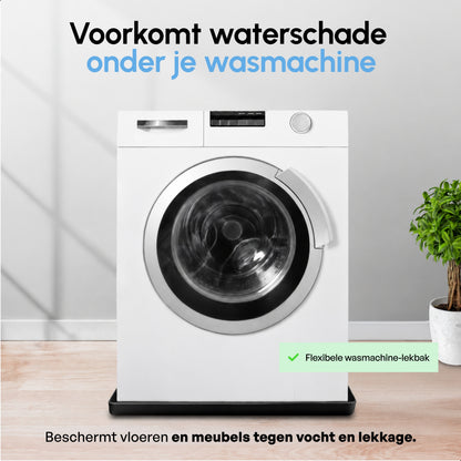 Lekbak Wasmachine - Opvangbak tegen lekkage - Siliconen - 65x60x3 cm - Wit