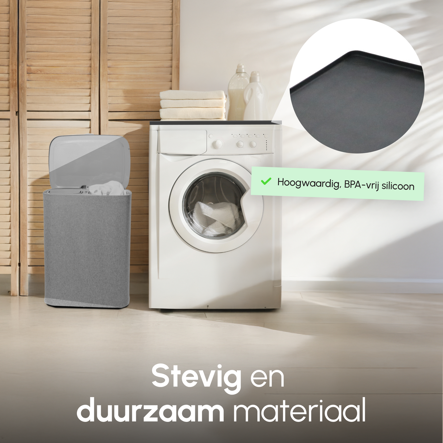 Bodo® Bescherm Mat Voor Wasmachine & Droger - Silicone 60x60cm - Zwart