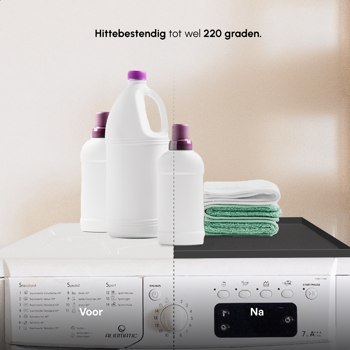 Bodo® Bescherm Mat Voor Wasmachine & Droger - Silicone 60x60cm - Zwart