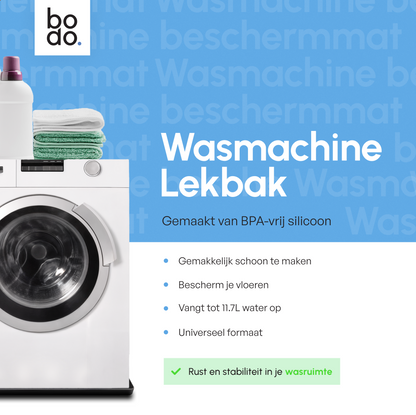 Lekbak Wasmachine - Opvangbak tegen lekkage - Siliconen - 65x60x3 cm - Zwart