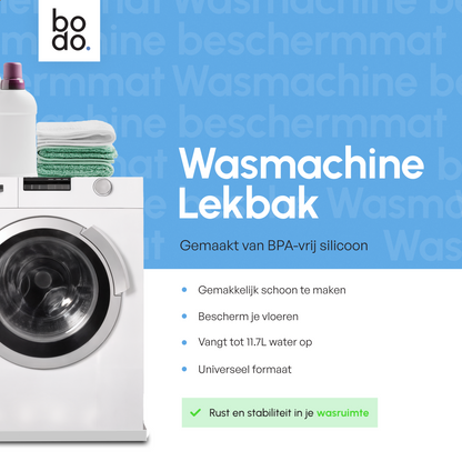Lekbak Wasmachine - Opvangbak tegen lekkage - Siliconen - 65x60x3 cm - Wit