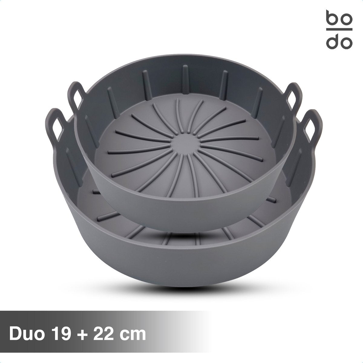 bodo home airfryer bakje siliconen verschillende afmetingen 16 19 22