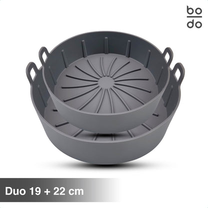 bodo home airfryer bakje siliconen verschillende afmetingen 16 19 22